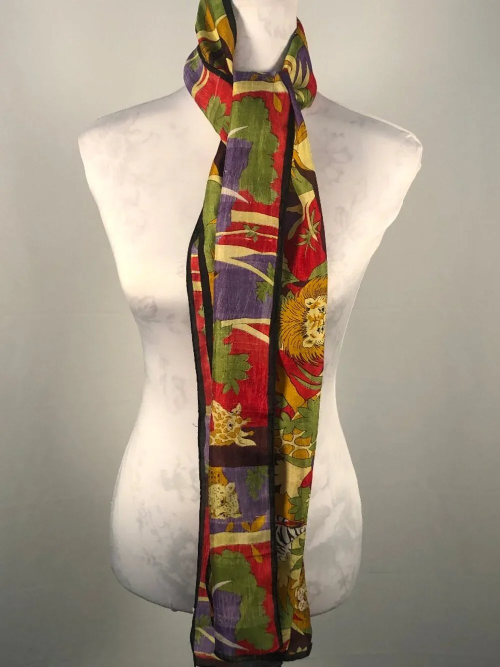 Vintage Safari Animal Print Scarf 69 x 11 1/4 | Resort Glamour